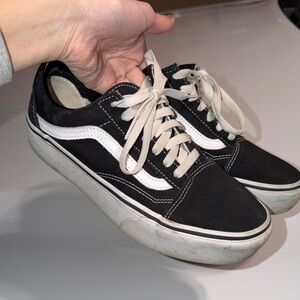 Vans Black and White Women's Shoes- platform